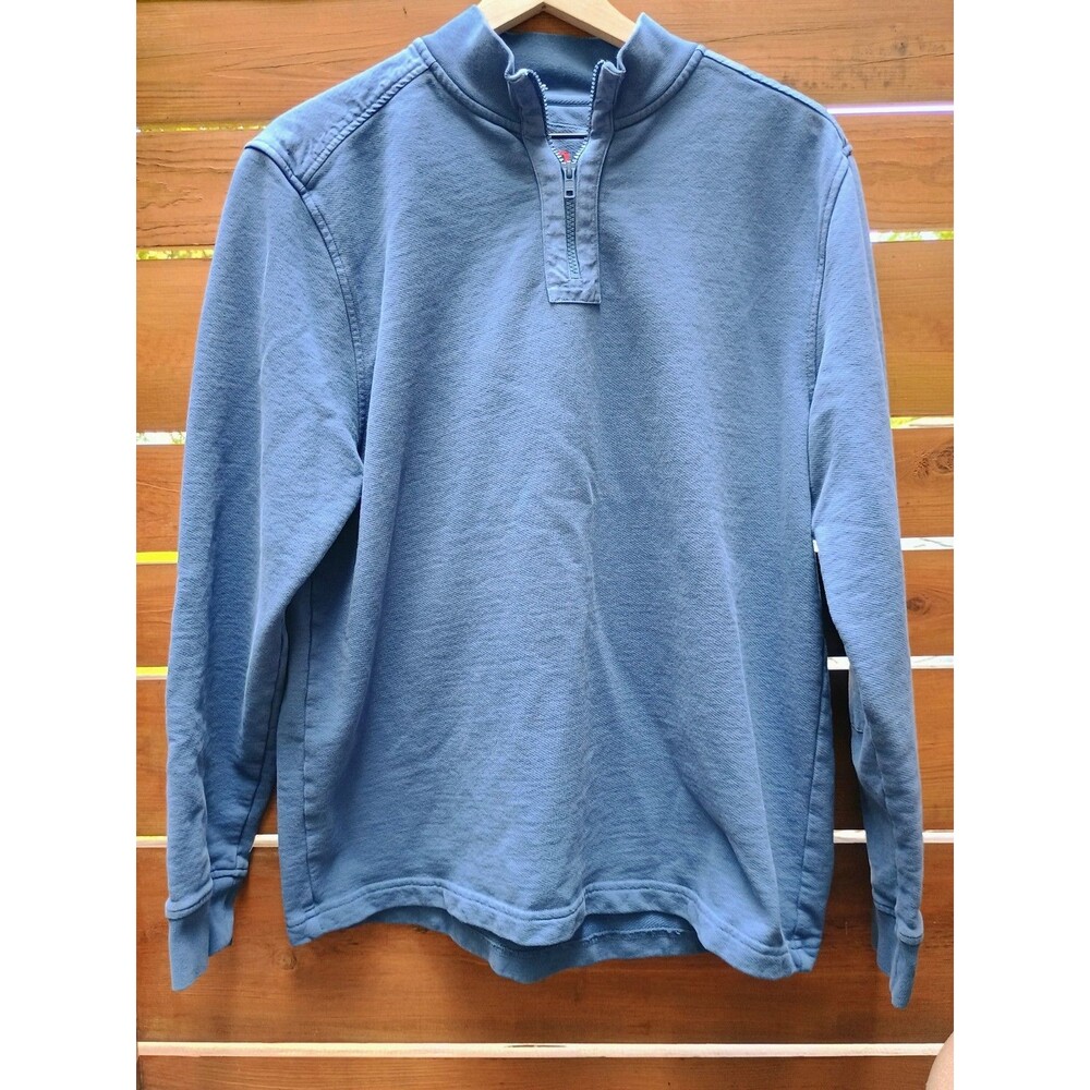 UNTUCKit Mens Wolfred Quarter-Zip Pullover Sweatshirt in Blue Sz L Cotton